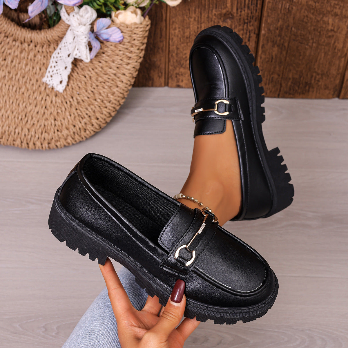 Women's Fashionable Chunky Sole Loafers