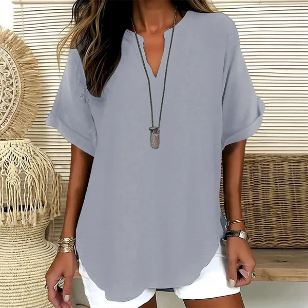 Loose Solid Color Women's Casual Blouse