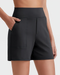 Women's High-Waisted Athletic Bermuda Shorts with Pockets – Running, Yoga, Summer Casual Activewear