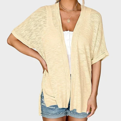 Short-sleeved casual solid coat