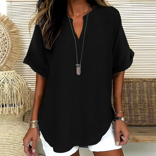 Loose Solid Color Women's Casual Blouse