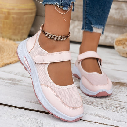Women's Casual Breathable Mesh Walking Shoes with Adjustable Strap