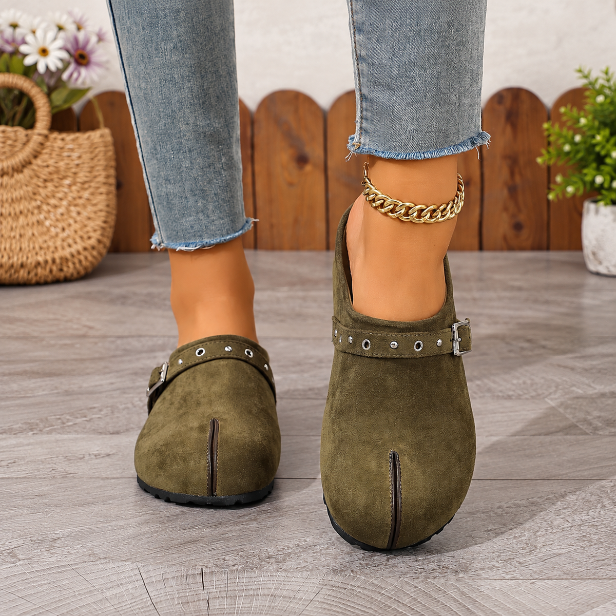 Women’s Classic Buckle Comfort Mules