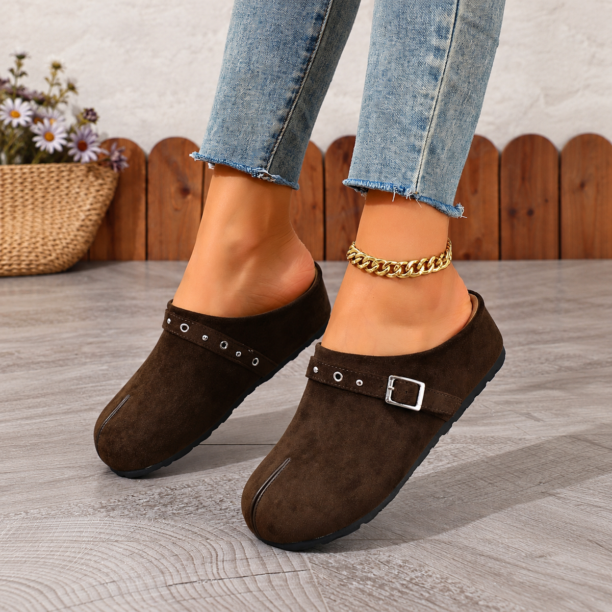 Women’s Classic Buckle Comfort Mules