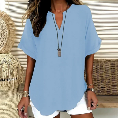 Loose Solid Color Women's Casual Blouse