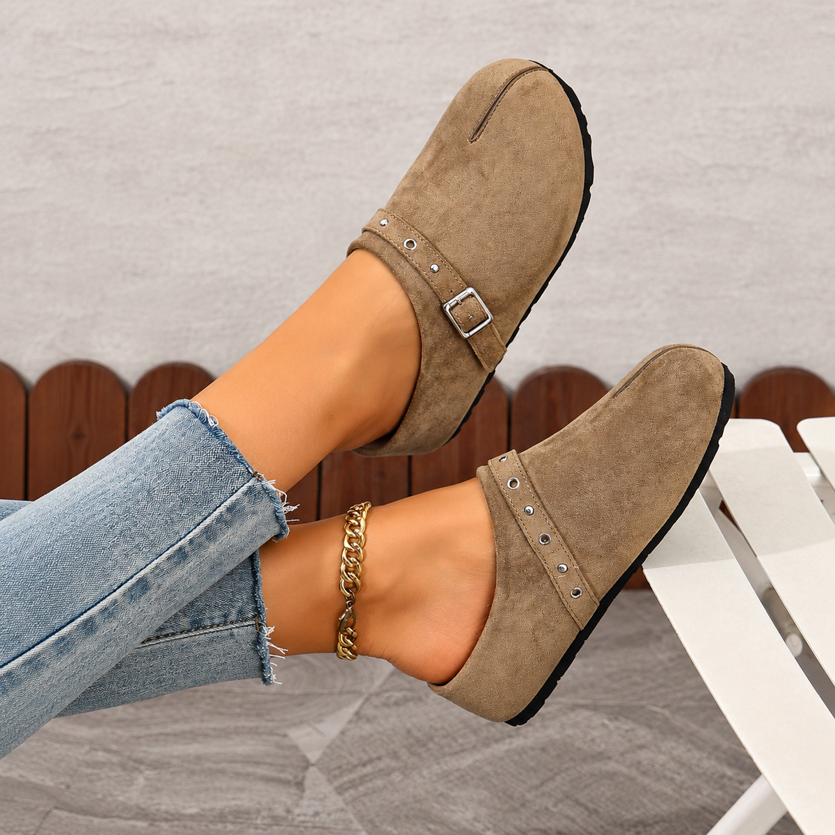 Women’s Classic Buckle Comfort Mules