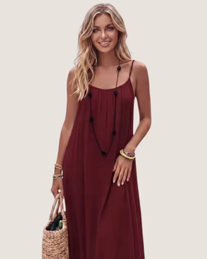 Effortless Elegance: Women’s Sleeveless Linen Maxi
