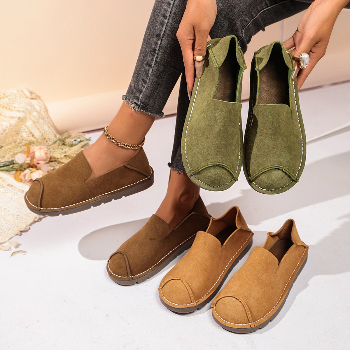 Women’s Wide Fit Comfort Slip-On Shoes