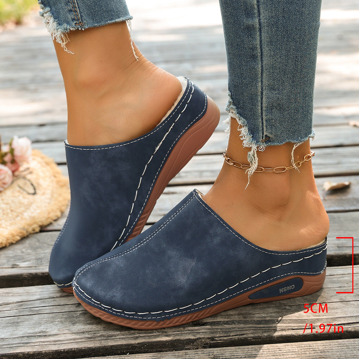Women's Lightweight Warm Slip-On Comfort Mules