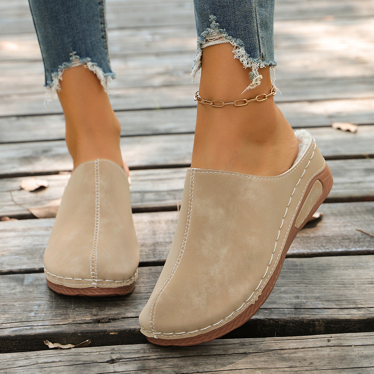 Women's Lightweight Warm Slip-On Comfort Mules