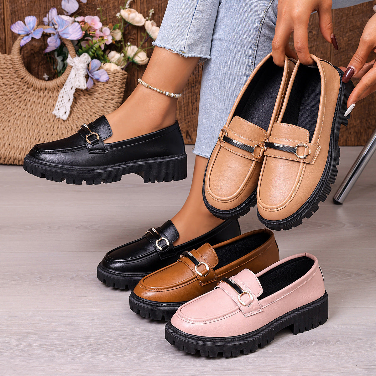 Women's Fashionable Chunky Sole Loafers