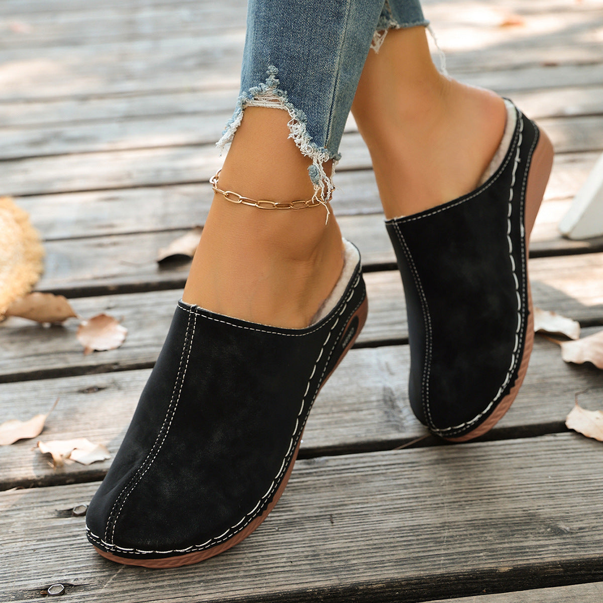 Women's Lightweight Warm Slip-On Comfort Mules