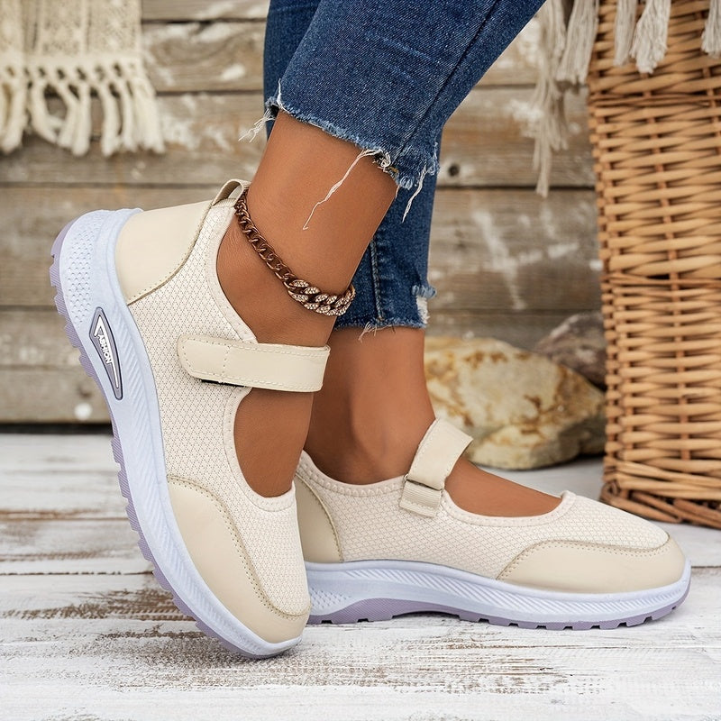Women's Casual Breathable Mesh Walking Shoes with Adjustable Strap