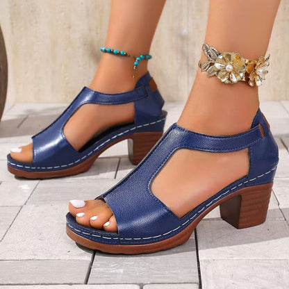 Women's Chunky Heel Sandals-Arch Support Sandals For Women