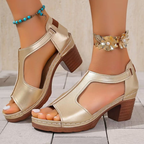 Women's Chunky Heel Sandals-Arch Support Sandals For Women