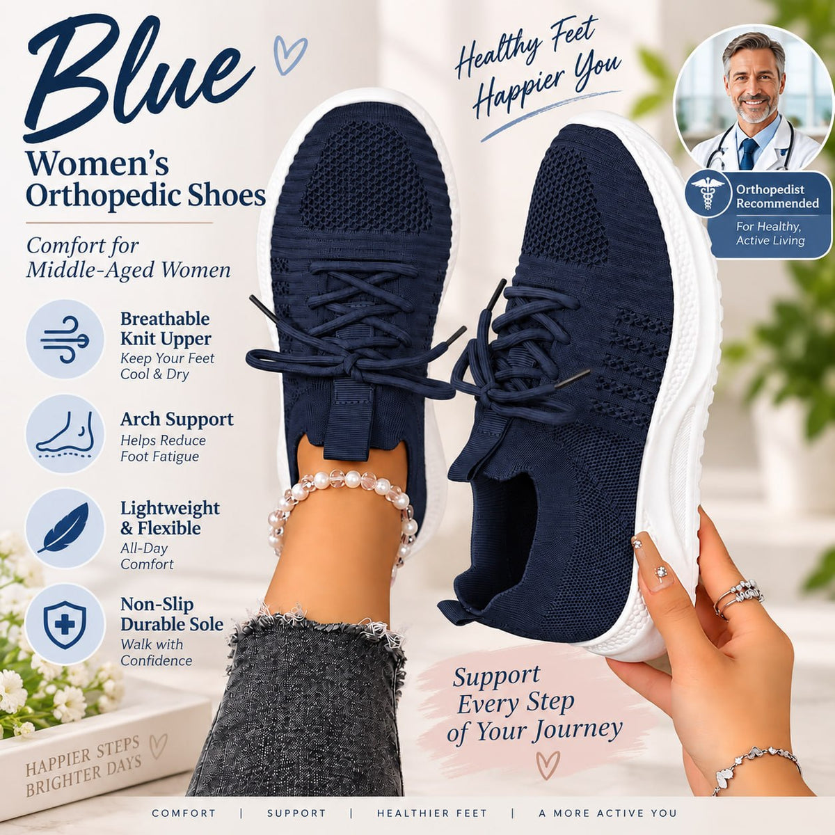 Women’s Lightweight Orthopedic Walking Shoes