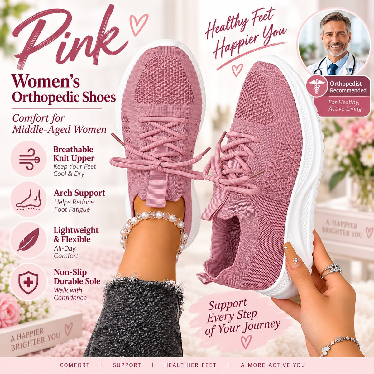Women’s Lightweight Orthopedic Walking Shoes