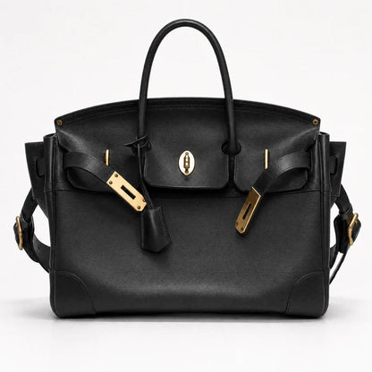 Structured Canvas Weekender with Leather Trim